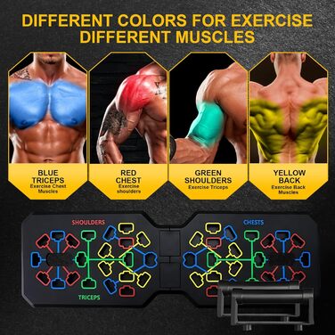 Flintronic Тренажер для віджимань 12 в 1: Розкладний, портативний, для всього тіла. Fitness Board для ефективних віджимань