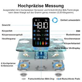 Вага для визначення жиру в тілі та аналізу складу тіла, персональна вага з визначенням жиру та м'язової маси, 15 показників, цифровий тестер, смарт-вага з додатком, великий дисплей (280 г, зелений мармур)