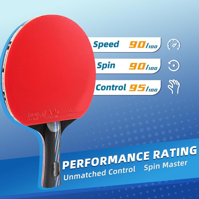 Ракетка для настільного тенісу Sportout Pro ITTF, професійна з чохлом для гри в приміщенні та на вулиці