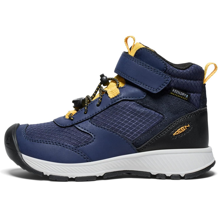 KEEN Skua Mid Waterproof - дитячі водонепроникні черевики для хайкінгу (25/26 EU, Navy/Yellow)