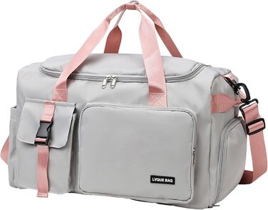 Спортивна сумка-рюкзак 2 в 1 на 42л з відділенням для взуття та мокрих речей, універсальна дорожня сумка для тренувань, плавання та подорожей (Сіра)