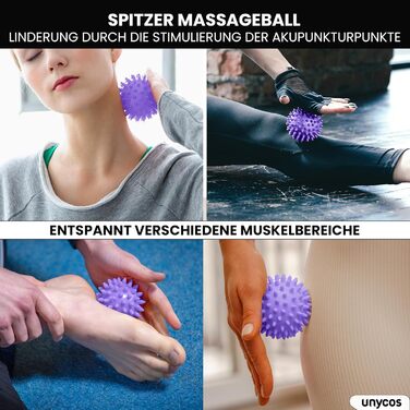 Набір для масажу та реабілітації Unycos: ролер для фасції, фітнес-гумки, масажний м'яч, стік для реабілітації, мотузка для формування, сумка для зберігання (Чорний/Лідний)