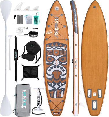 Надувна SUP-дошка FunWater 350 см з сидінням, подвійне весло і насос, дошка для сапсерфінгу для дорослих