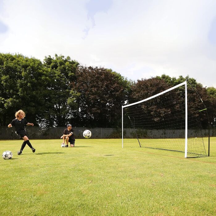 Футбольні ворота QUICKPLAY Kickster Pro 8x5' з базовою вагою для елітного тренування на газоні, твердих покриттях або траві [одне ворота]