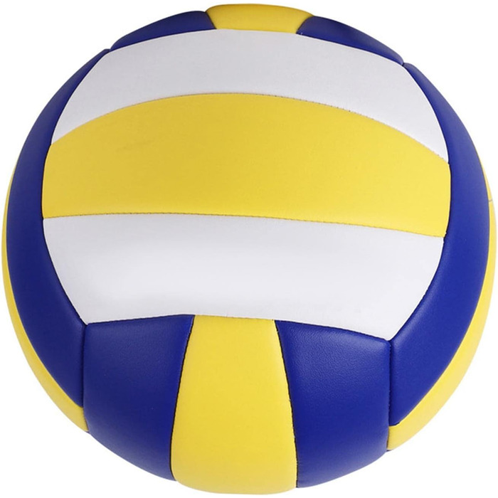 Волейбольний м'яч Perfeclan Standard 5 для залу, басейну, активного відпочинку. Синій, жовтий, з помпою