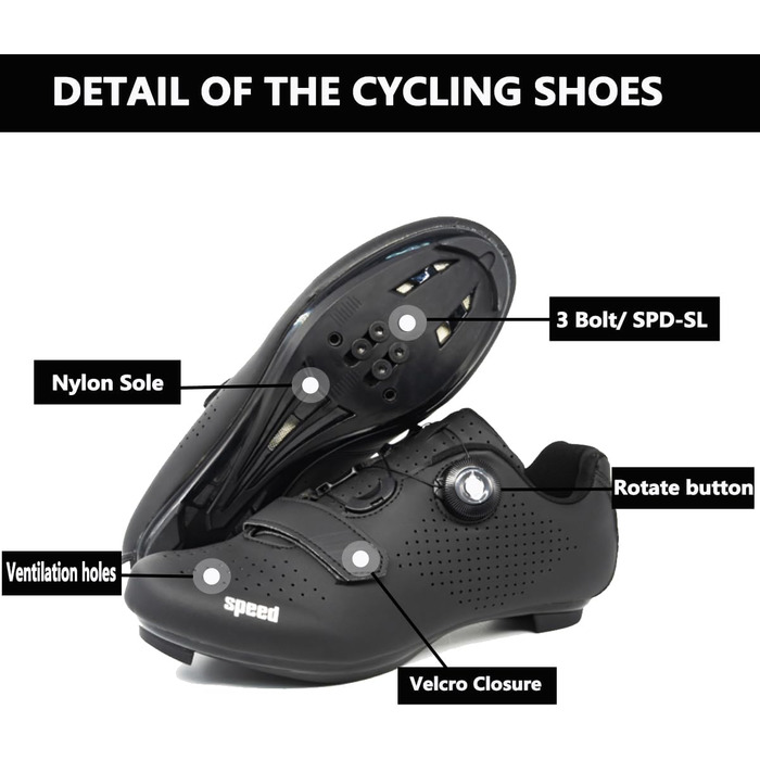 Велосипедні шкарпетки FANSU для чоловіків та жінок, шосейні велотуфлі з Delta-cleats, сумісні з педалями Look SPD-SL Delta Lock, сумісні з Peloton, чорні, 43 EU