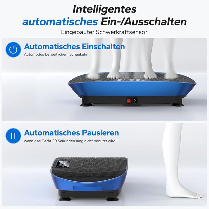 Вібраційна платформа MERACH для тренувань всього тіла, підтримка Bluetooth, синій