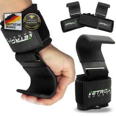 Навантажувальний гак Netrox для важкої атлетики з захистом зап'ястя - металевий гак для тренувань, кросфіту та бодібілдингу