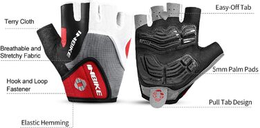 Велосипедні рукавички Inbike напівпальцеві з гелевою амортизацією, дихаючі, неслизькі, для гірського велосипеда, чоловічі/жіночі, літні, MTB, червоні, розмір M