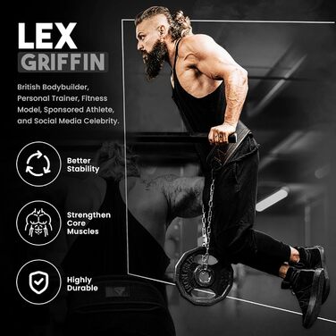 Планка для важкої атлетики RDX 15,2 см з ланцюгом 40 см: важке тренування, пауерліфтинг, бодібілдинг