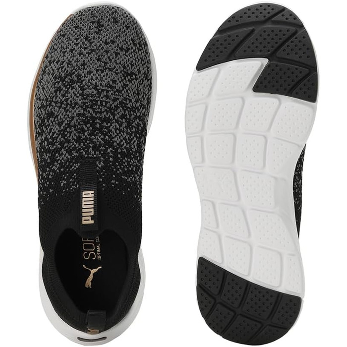 Жіночі кросівки PUMA Softride Remi для бігу та повсякденного носіння, 41 EU, чорний, золотий, темно-сірий