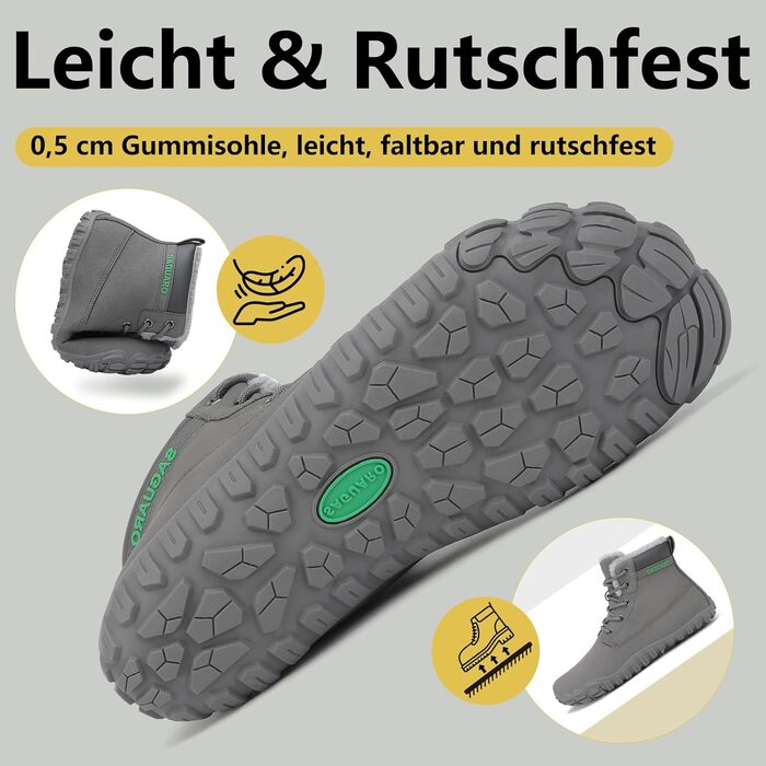 Чоловічі зимові шкарпетки-мокасини Saguaro з водовідштовхувальним покриттям, теплим підкладкою та широкою передньою частиною, розмір 36-48 (44 EU, сірий)