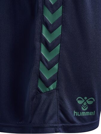 Чоловічі спортивні шорти Hummel Core Poly дихаючі, темно-сині з зеленим (розмір L)