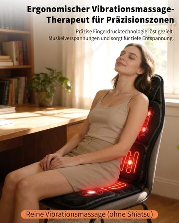 Електрична масажна подушка для спини та шиї з підігрівом та вібрацією. Масажна подушка для крісла, для дому та офісу