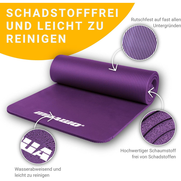 Килимок для тренувань Muawo Premium: фітнес, йога, гімнастика | антиковзаючий, товстий, довгий (190х100х1,5 см)