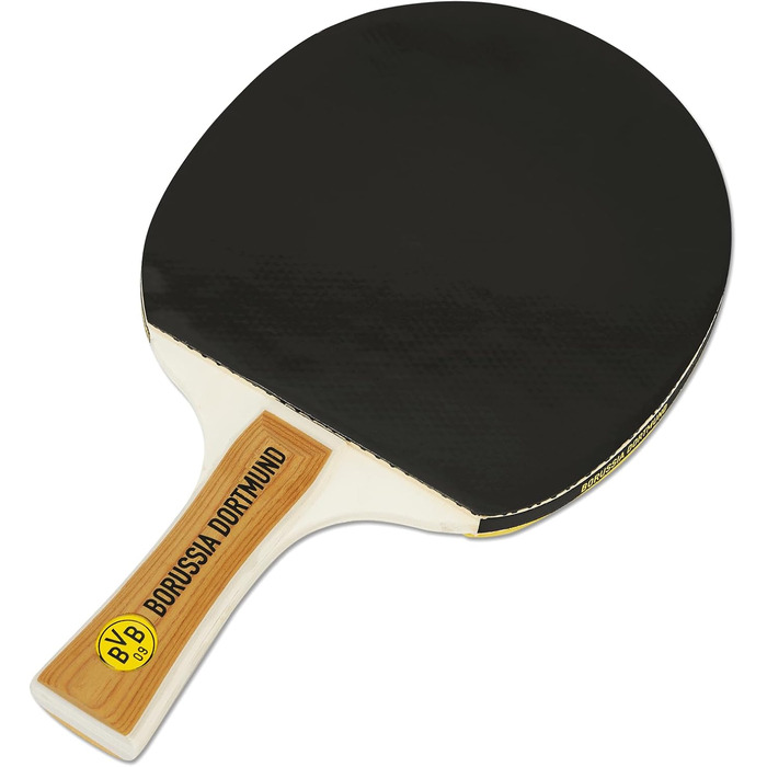 Набір для настільного тенісу BVB: 2 ракетки + 2 м'ячі, чорно-жовтий, чохол