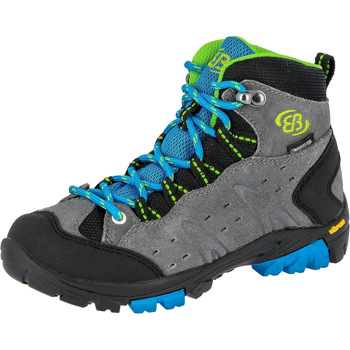 Дитячі трекінгові черевики Brütting Mount Bona High для дітей, сірі та блакитні, 31 EU