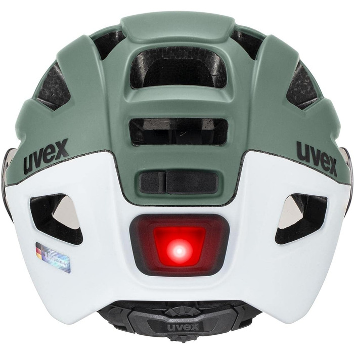 Велошолом Uvex Finale Visor V з візором і LED-ліхтарем, для міста, унісекс, мохово-зелений матовий, 52-57 см