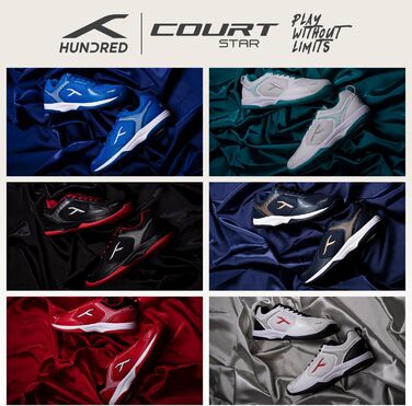 Професійне бадмінтонне взуття Hundred Court Star для чоловіків, чорно-червоне, 44 EU, не залишає слідів