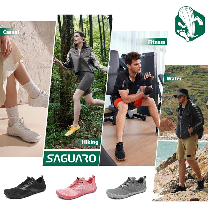 Чоловічі та жіночі трекінгові черевики SAGUARO Minimalist, дихаючі, протиковзкі, рожеві, 42 EU