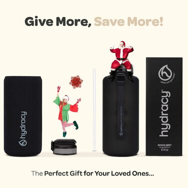 Водна пляшка Hydracy 2L з соломкою та таймером: спортивна, BPA-free, проти протікання, без конденсату