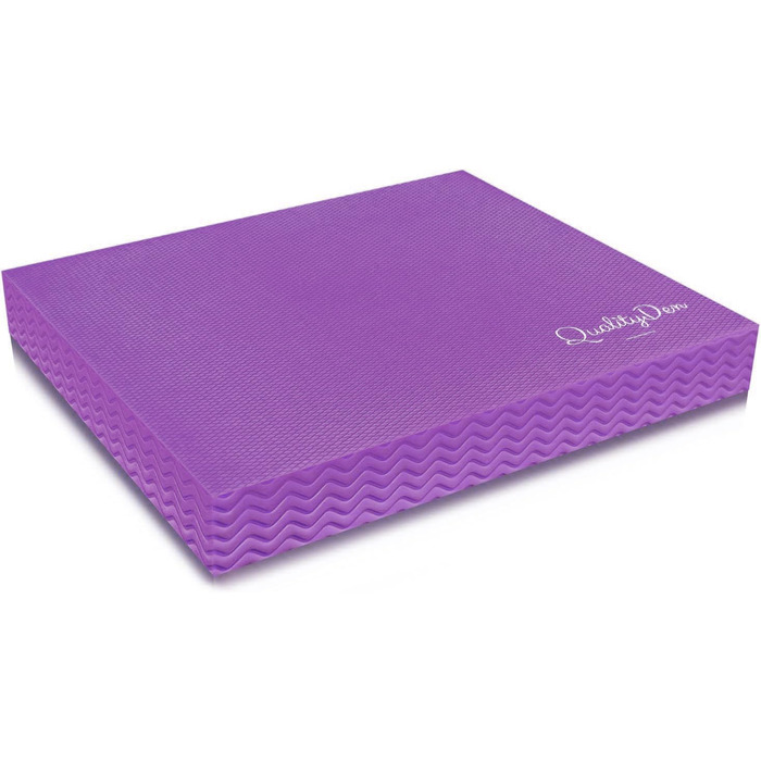Килимок для балансу з м'якої піни, 44x34x5 см, фіолетовий. Покращує координацію та стабільність, зміцнює м'язи кора. З електронним посібником.