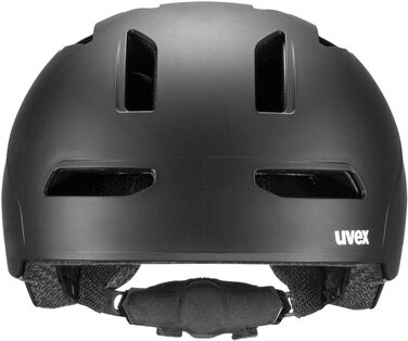 Велосипедний шолом uvex Urban Planet LED, чорний матовий, для жінок і чоловіків, 58-61 см, екологічний