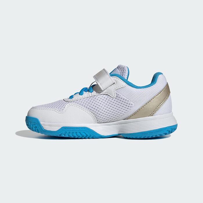 Дитячі тенісні кросівки adidas Courtflash Comfort Closure для дітей, 35 EU, білий/аквамарин