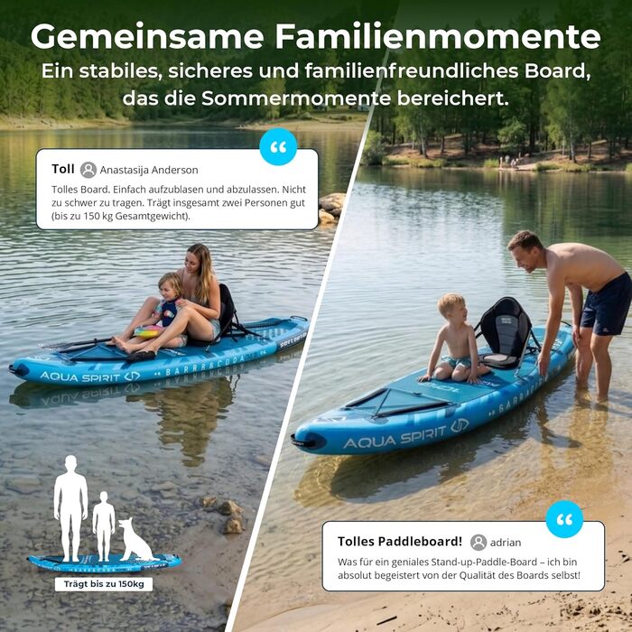 SUP дошка Aqua Spirit надувна 2024 (320x81x15 см) + каяк-кіт: весло, рюкзак, насос. Для початківців/експертів. Гарантія 2 роки