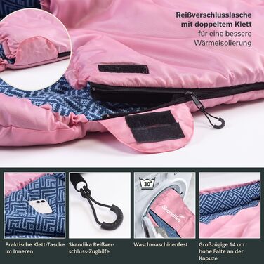 Спальний мішок Skandika Dundee Flanell: бавовна, преміум-якість, з'єднується, двомісний, 3 сезони, до -20°C, 220 x 80/160 см, для кемпінгу