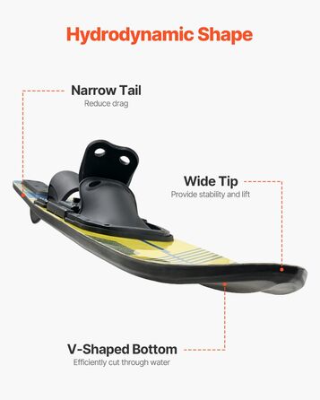 Набір для водних лиж VEVOR Unisex для дорослих (1702 x 200 x 26 мм, жовтий+синій)