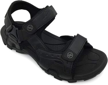 Чоловічі сандалі HEVA з натуральної шкіри для активного відпочинку, туризму та трекінгу, чорні, 41 EU