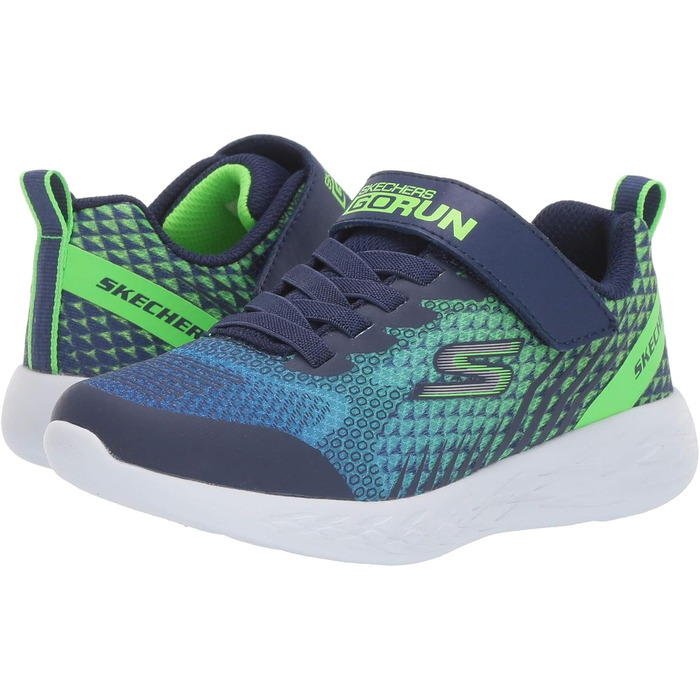 Дитячі кросівки Skechers Go Run 600 Baxtux, 37 EU, темно-синій, сітка, синтетика, оздоблення лайм