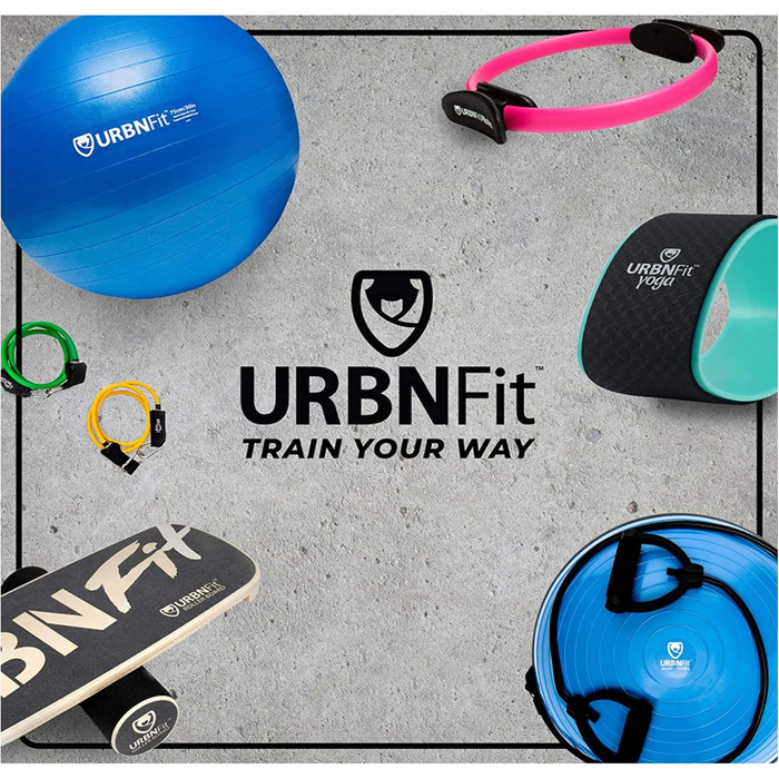 Фітбол URBNFit 65 см для фітнесу, йоги, вагітності та балансу. Антивибуховий, з насосом, підходить для офісу, дому, спортзалу. Червоний.