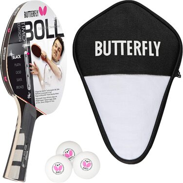 Настільний тенісний ракетка Butterfly Timo Boll Black 85030, професійна, ITTF сертифікований накладка Wakaba, анатомічна ручка, для досвідчених гравців