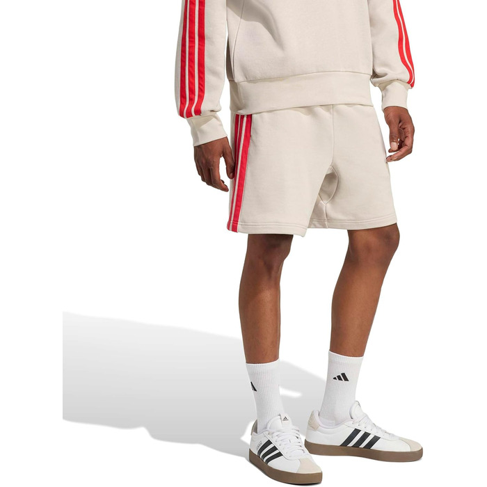 Чоловічі спортивні шорти Adidas Essential Three Stripes French Terry (розмір 4XL, колір Wonder Alumina/Pure Ruby)