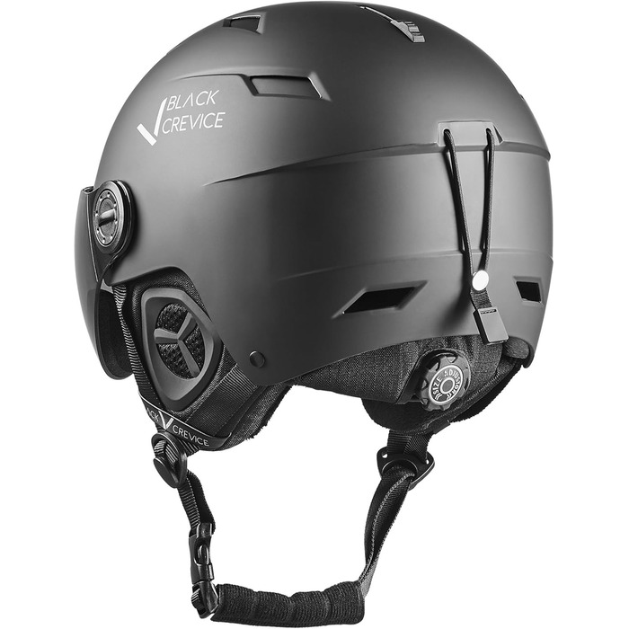 Шолом гірськолижний BLACK CREVICE Kirchberg з візором та вентиляційними отворами - дихаючий шолом для чоловіків та жінок