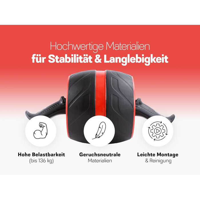 Ролер для пресу Strongr.life - тренажер для пресу для дому з толкаючими панелями, широкий ролер для фітнесу, обладнання для дому