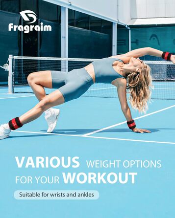 Важкі манжети для ніг та зап'ясть Fragraim (1/2/3/4/5/6/10 кг, 0,5 кг * 2) - для фітнесу, бігу, гімнастики, червоний