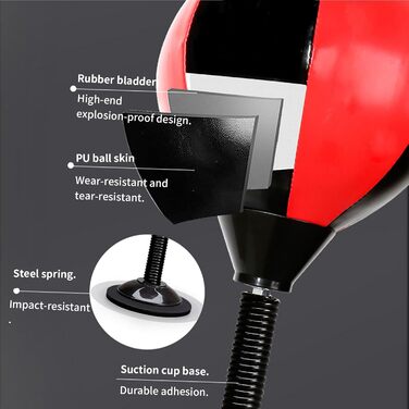 Бокс-груша на присосці надувна для боксу, дітей, дорослих, офісу, студентів, дому - тренажер для рук