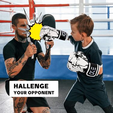 Боксерські рукавички для дітей CKE, 5-12 років, тренувальні, для боксерського мішка, кікбоксингу, муай-тай, зелені (чорно-білі)