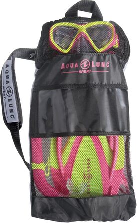 Набір для дайвінгу Aqua Lung Sport La Costa Junior Pro для дітей (маска, трубка, ласти) з сумкою - жовто-рожевий