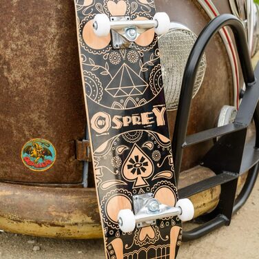 Скейтборд Osprey Absolute Anfänger Double Kick, клен, 78,7×20,3 см, Candy Skull, для початківців