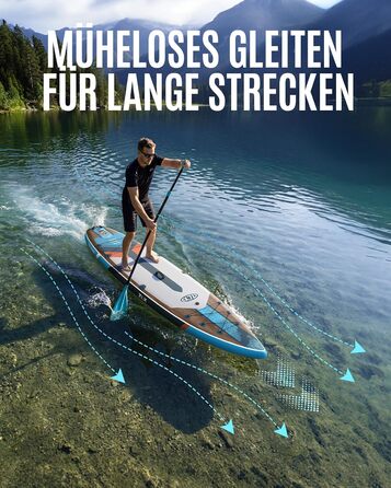 SUP дошка ZLX 350x83 см для початківців та досвідчених, світло-зелена з деревним малюнком, вантажопідйомність 200 кг
