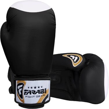 Боксерські рукавички Farabi з натуральної шкіри для боксу, MMA, муай-тай, кікбоксингу, тренувань та спарингів