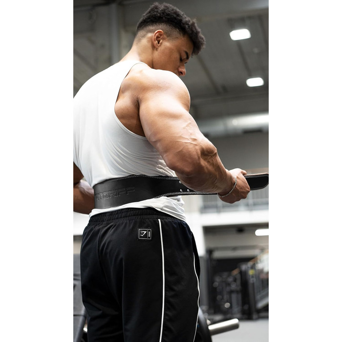 Fitgriff® Класичний пояс для важкої атлетики - 100% шкіра - для жінок та чоловіків - пояс для бодібілдингу, силових тренувань, важкої атлетики - Чорний (4 дюйми)