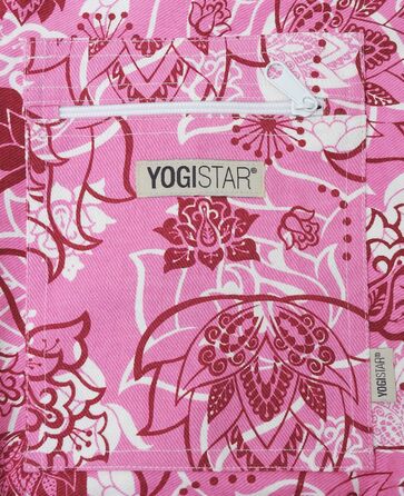 Сумка для йоги Yogistar Yogibag Basic з бавовни, 65 см, арт-колекція, блискавка, рожево-червона Lotus