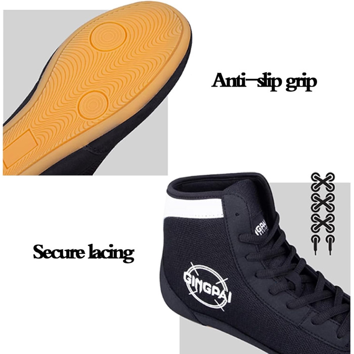 Боксерські кросівки для підлітків та дорослих, чорні. Комфортні, з антиковзаючою підошвою, дихаючі, зносостійкі. Unisex, для чоловіків та жінок. Розмір 39 EU.