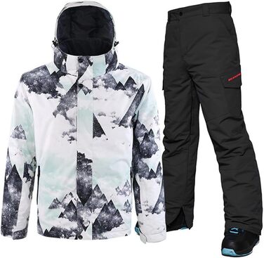 Чоловічий зимовий костюм для сноубордингу та катання на лижах, водонепроникний, вітронепроникний, теплий, для походів та скелелазіння, розмір L, чорний