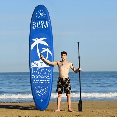 Надувна SUP-дошка GYMAX 297x76x16 см, комплект: весло, насос, рюкзак, страховочний шнур, ремонтний набір, нековзна поверхня, для серфінгу та веслування